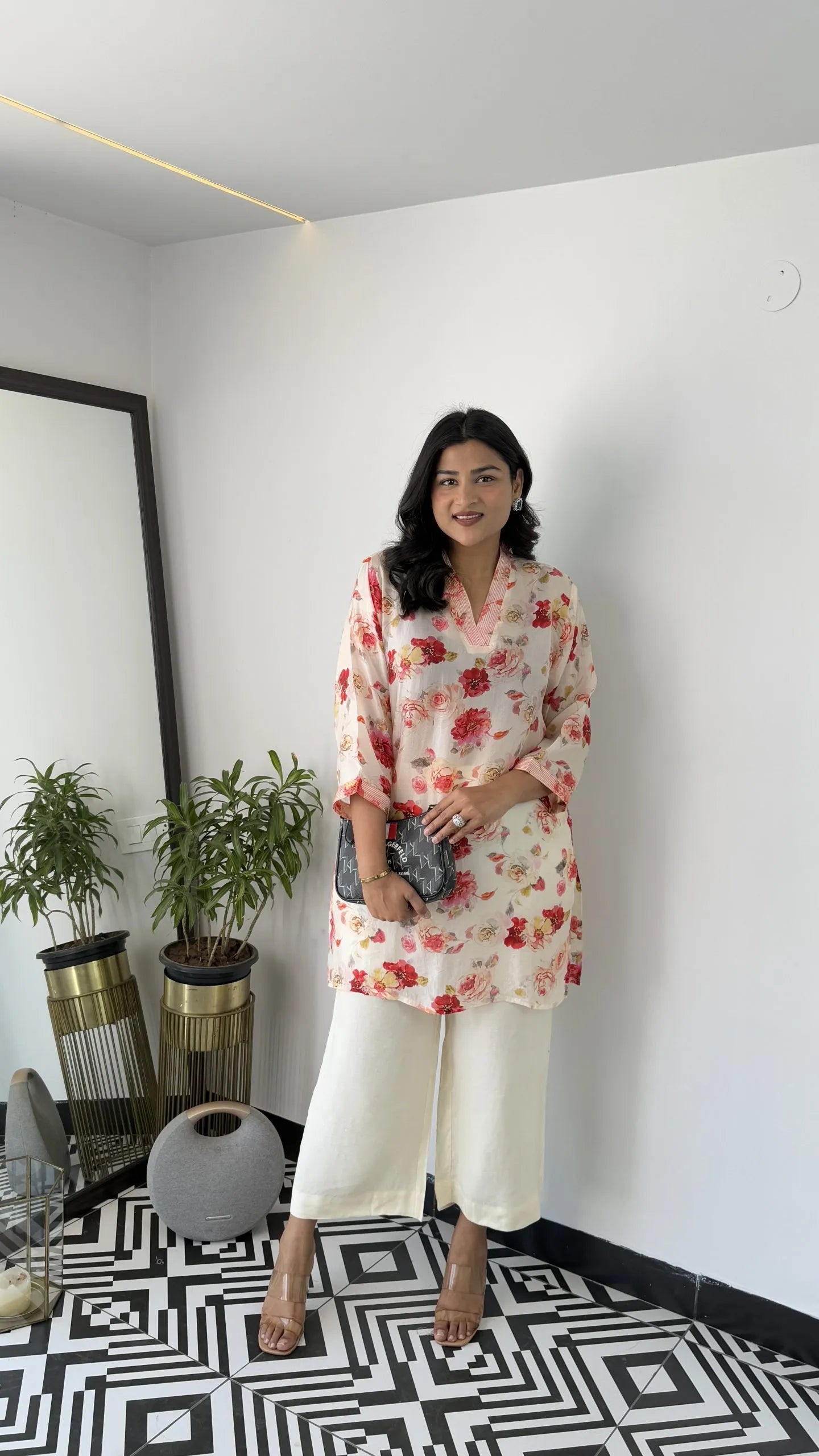 Melange White Rose Cord Set