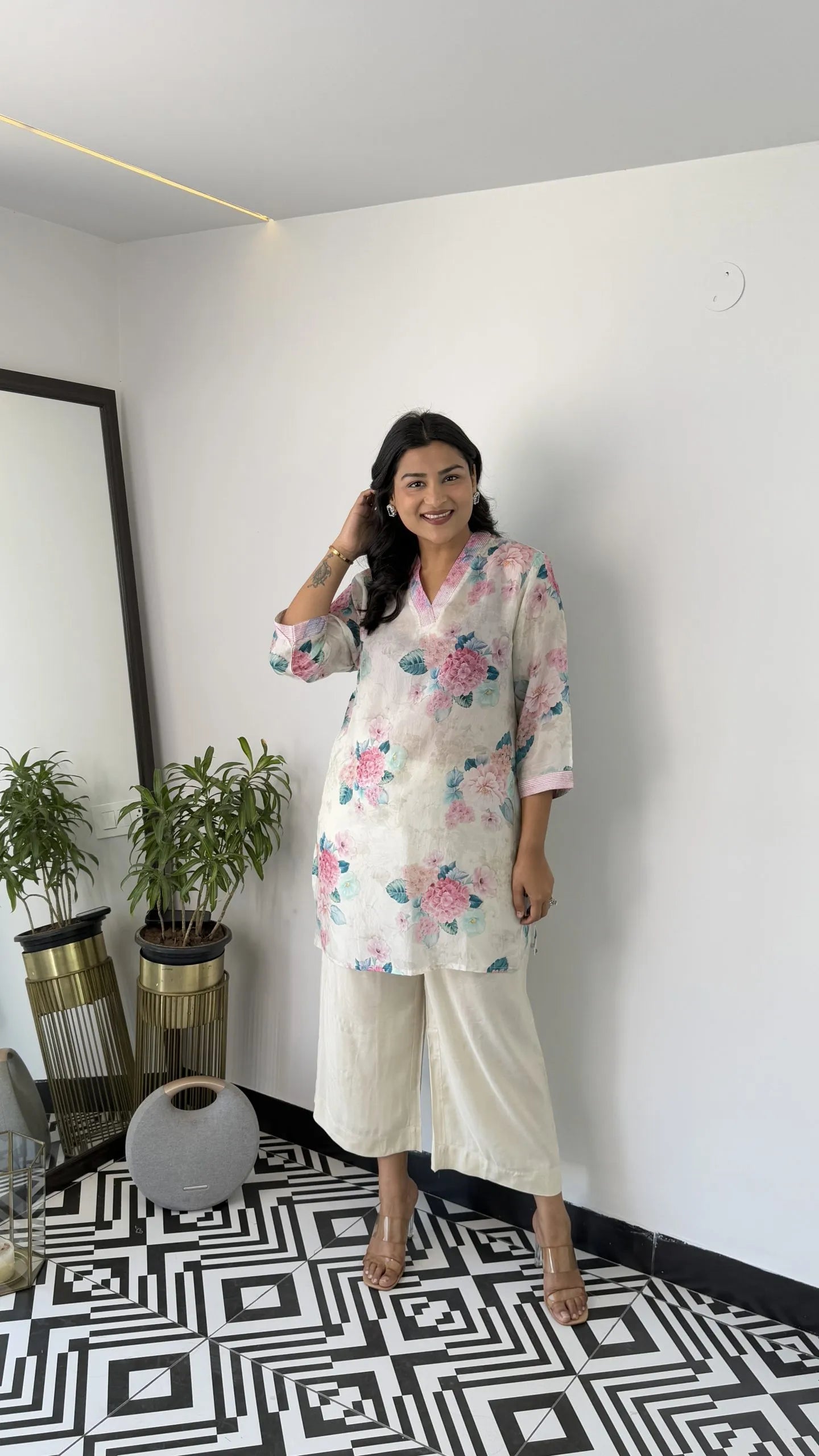 Melange Grey Cord Set