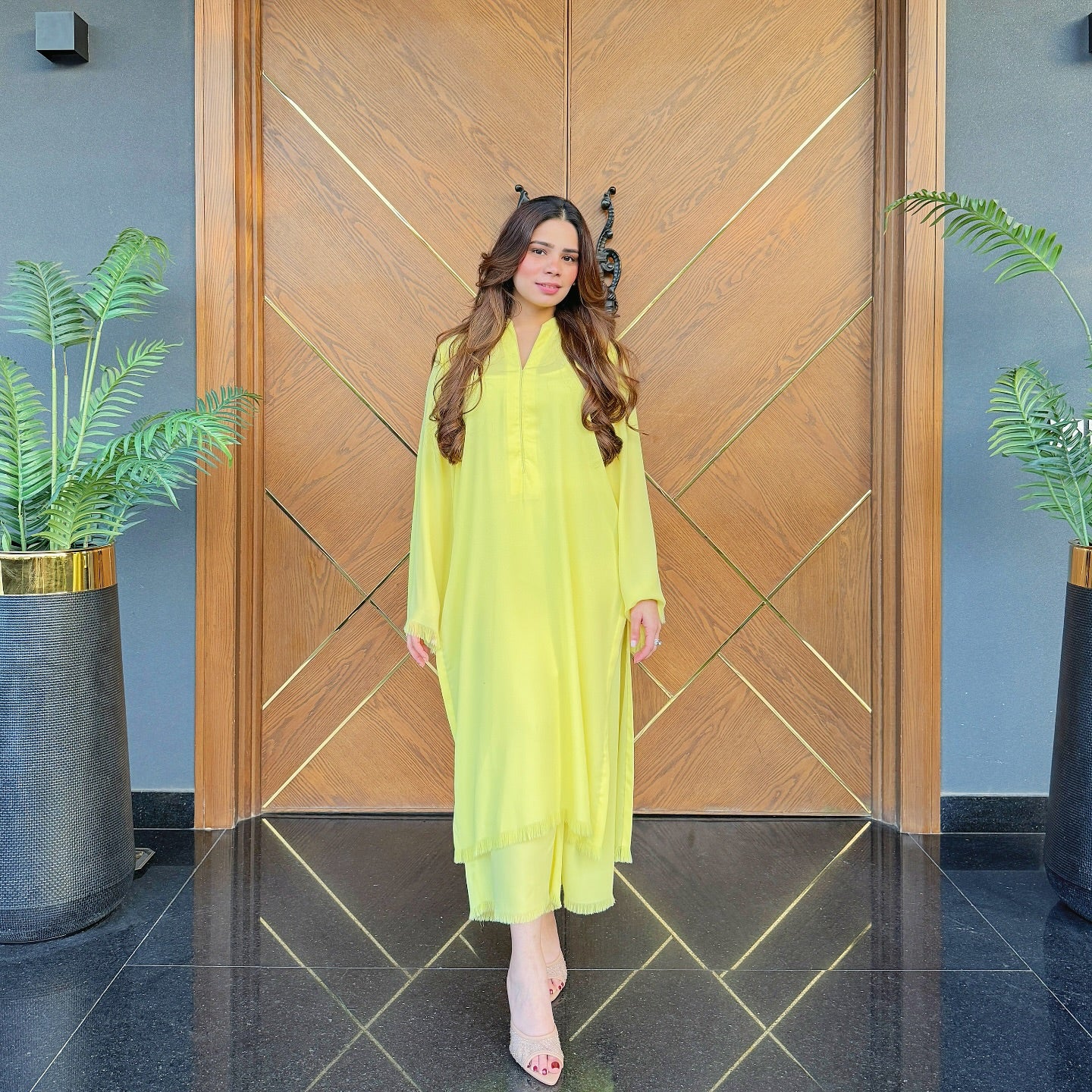 Lime Amber Bloom Co-Ord Set