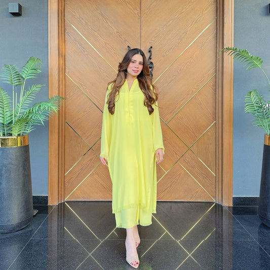 Lime Amber Bloom Co-Ord Set