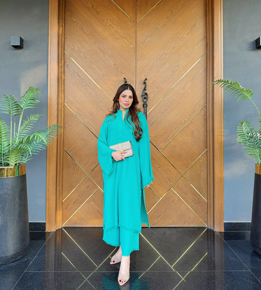 Aqua Amber Bloom Co-Ord Set