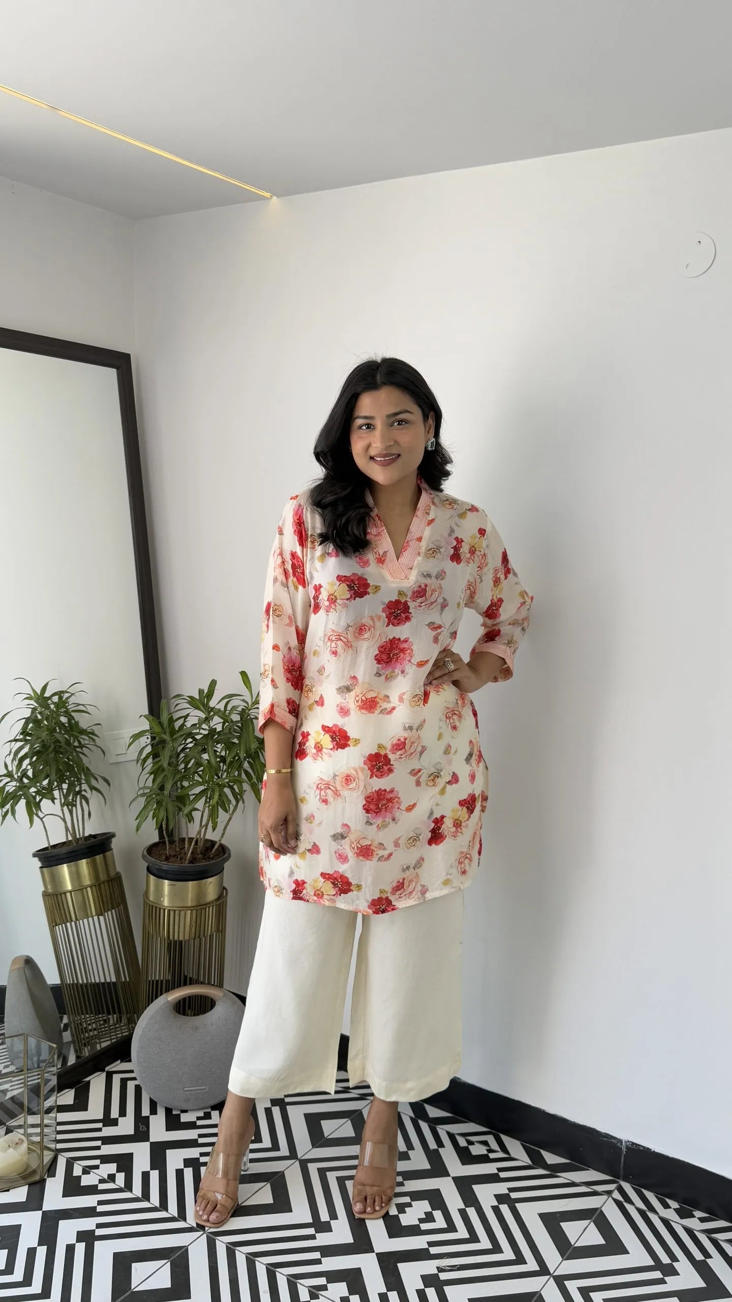 Melange White Rose Cord Set