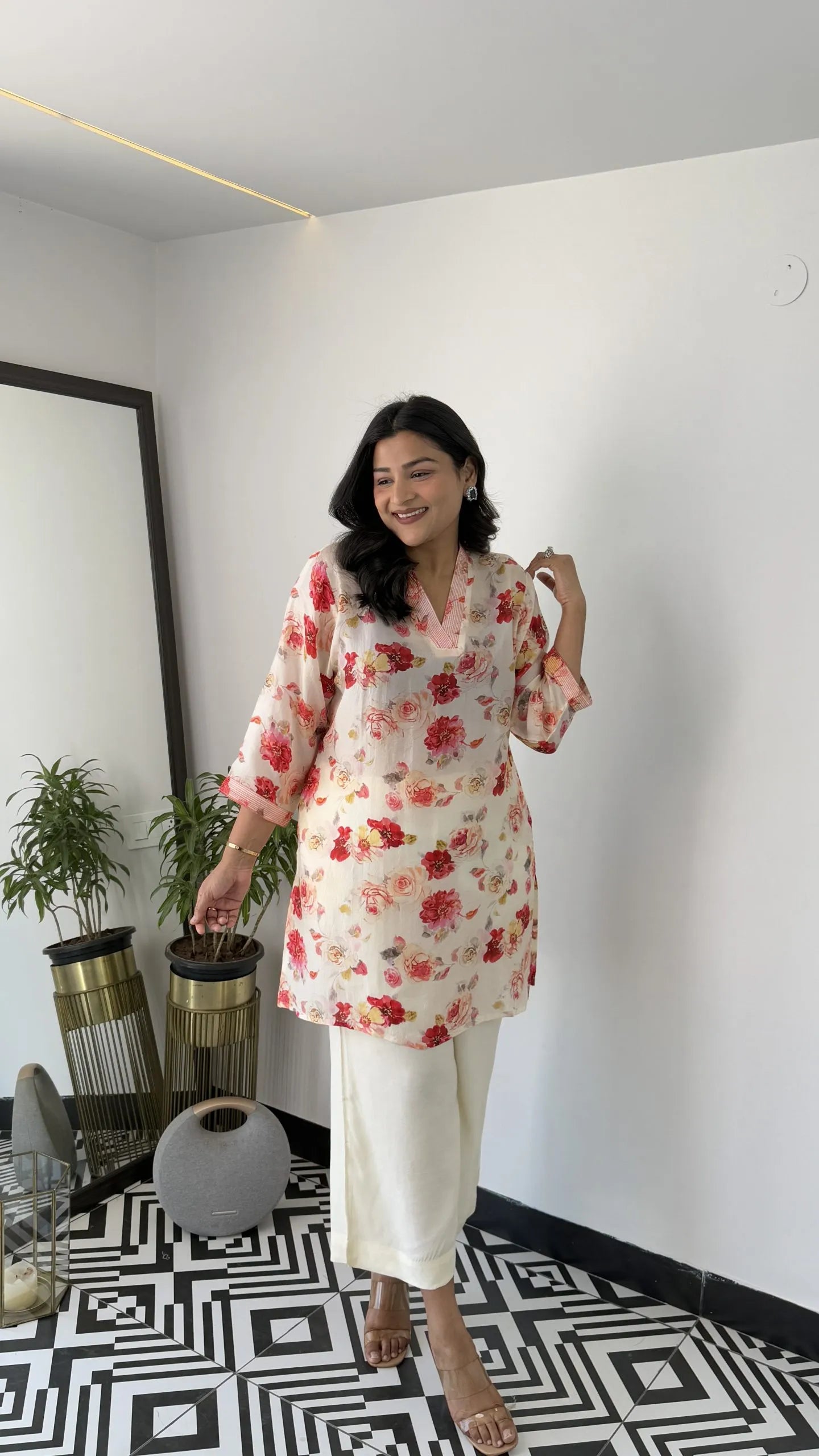 Melange White Rose Cord Set