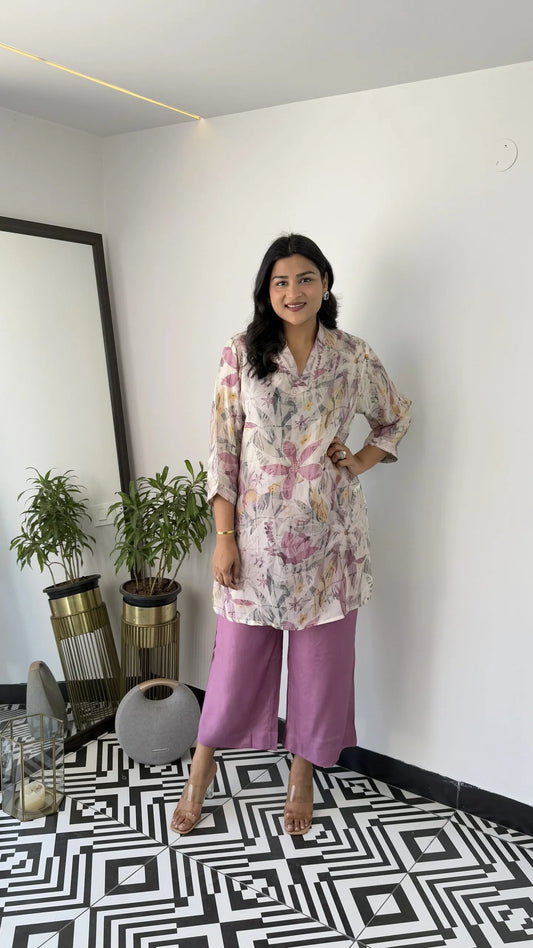 Melange Purple Cord Set