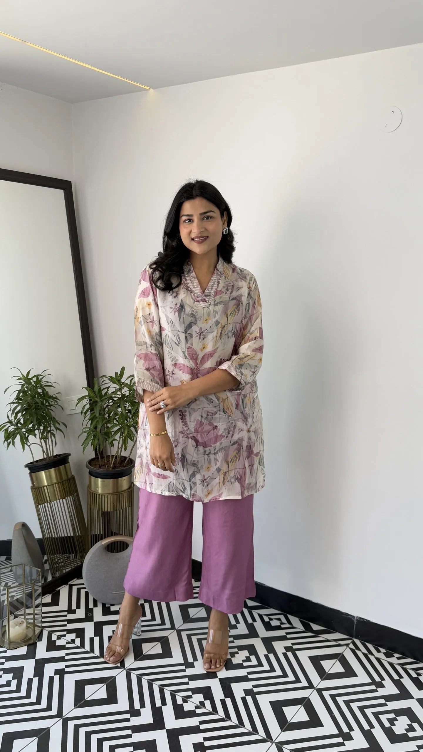 Melange Purple Cord Set