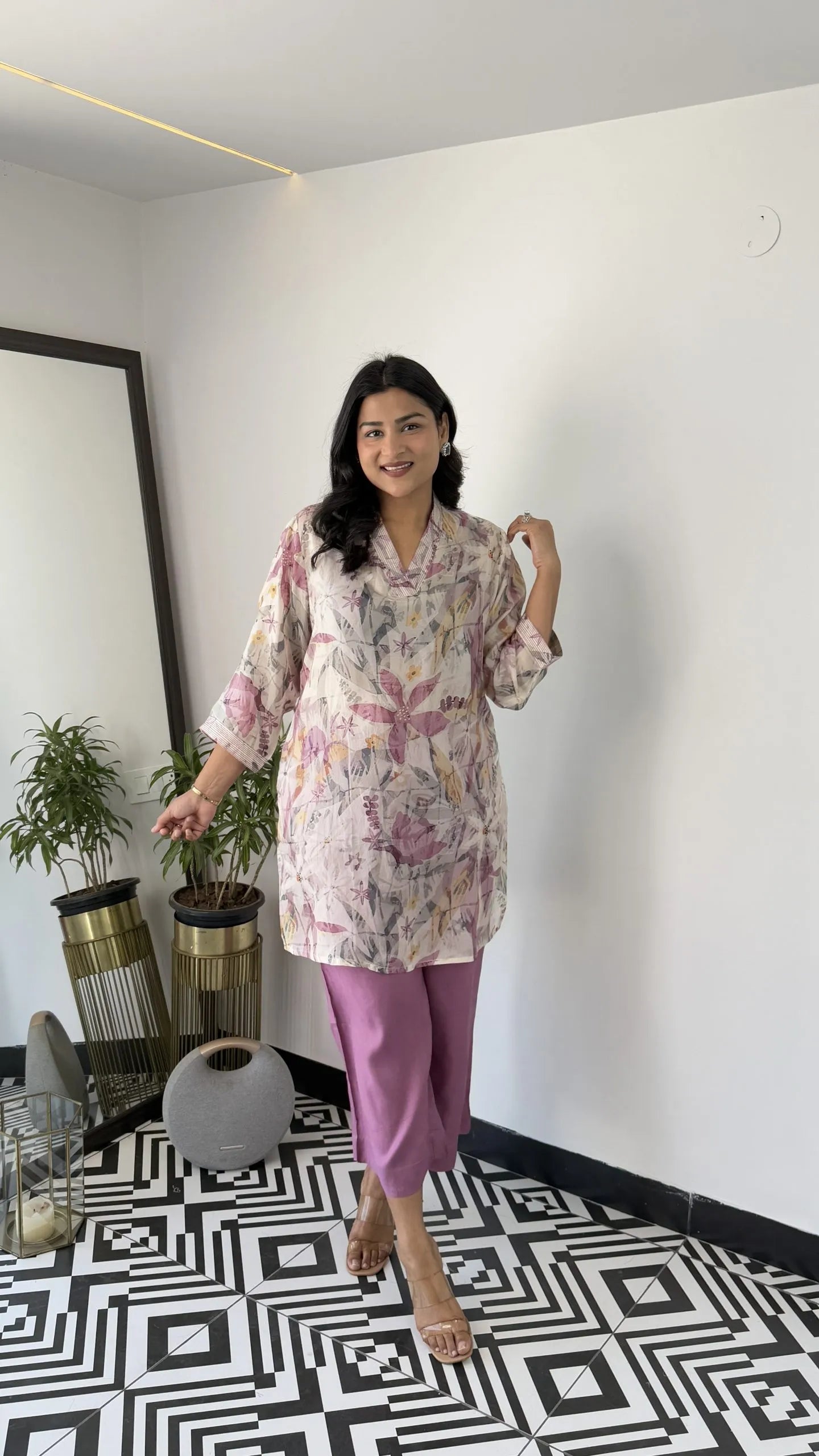 Melange Purple Cord Set