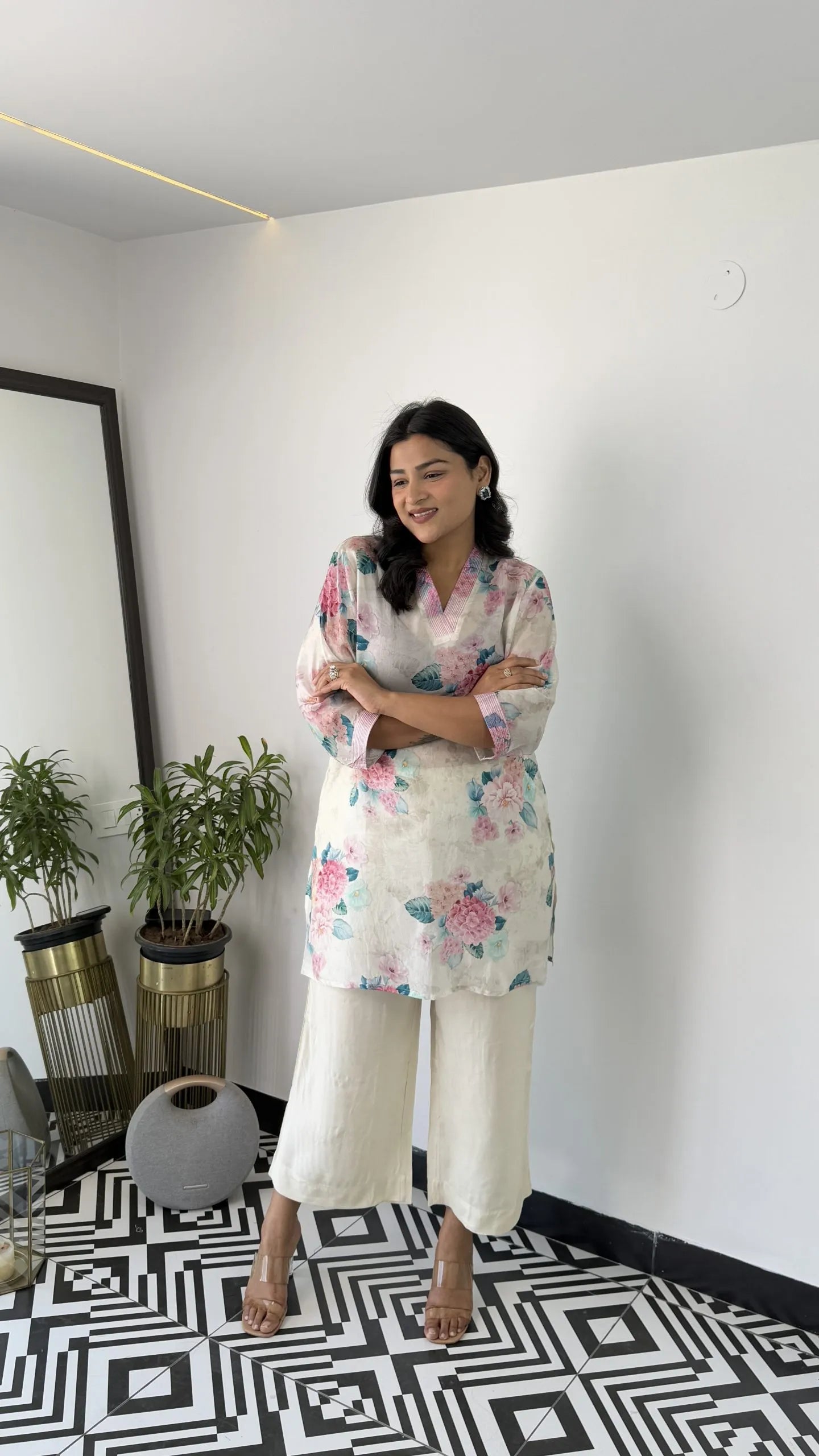 Melange Grey Cord Set