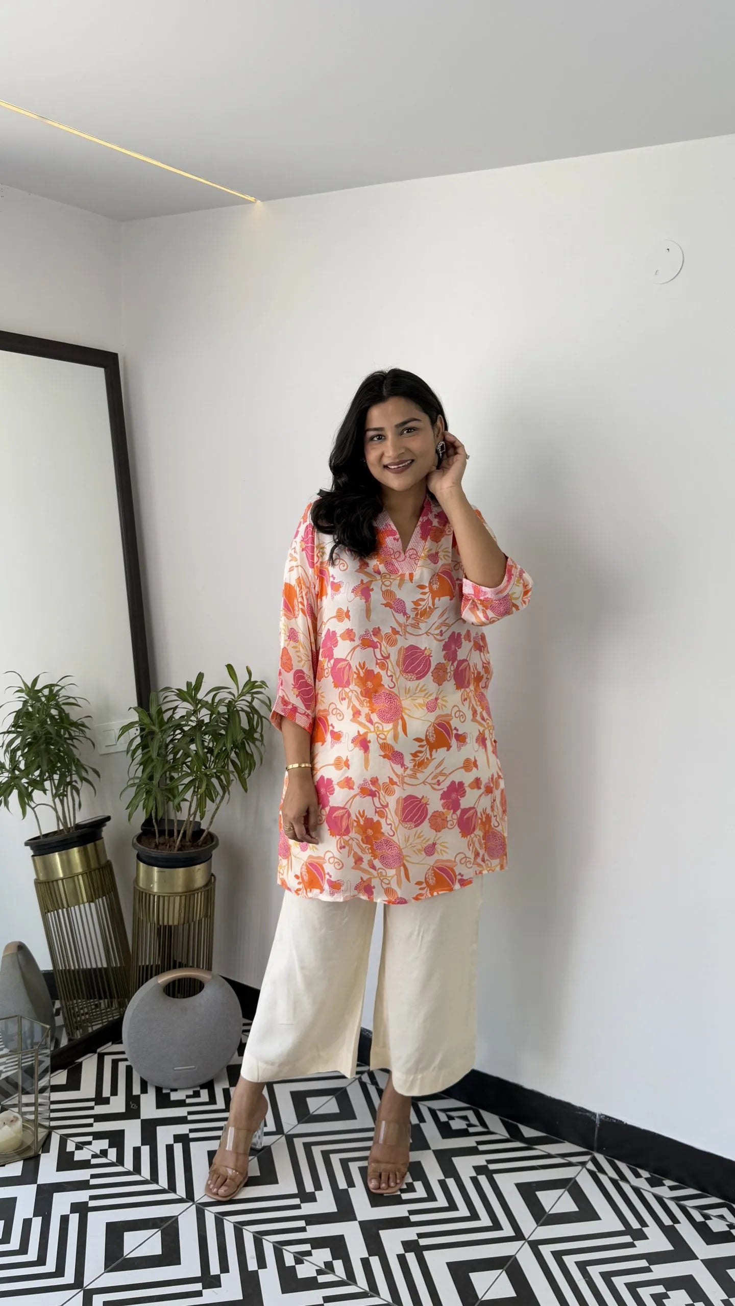 Melange White Lily Cord Set