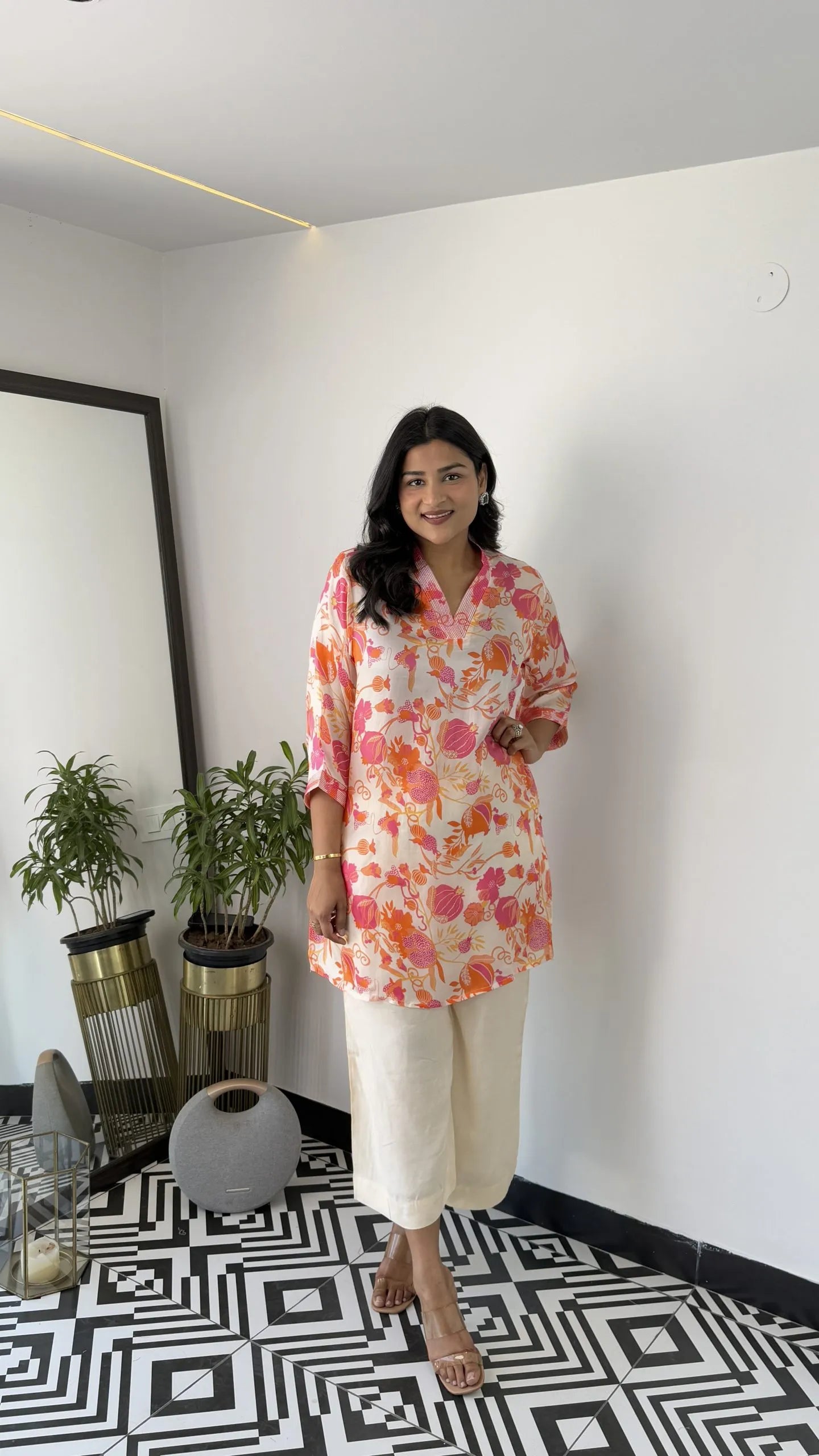 Melange White Lily Cord Set