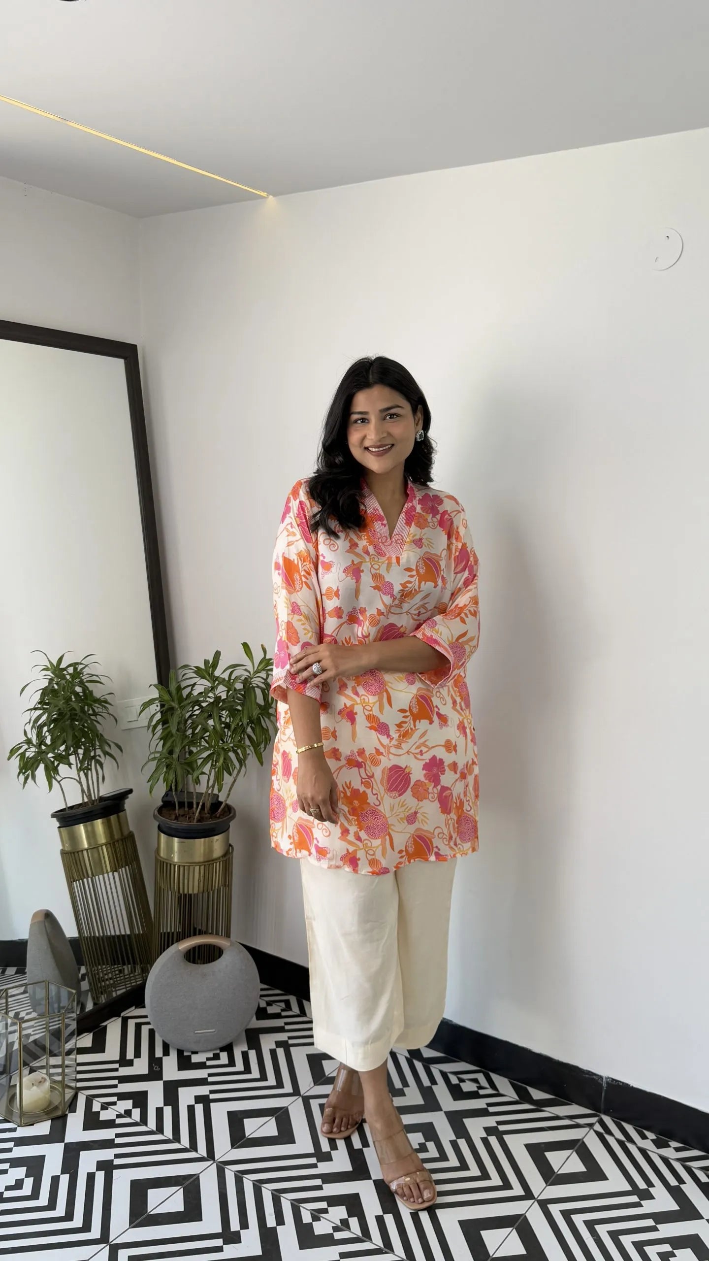 Melange White Lily Cord Set