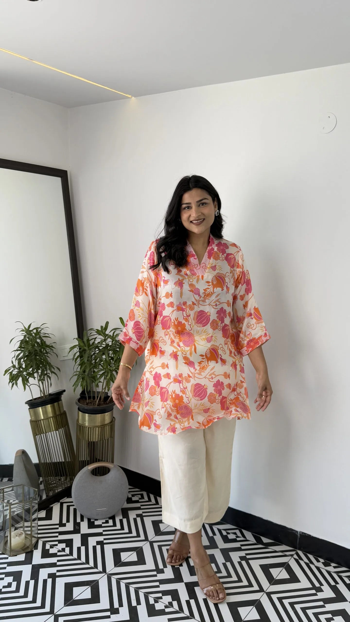 Melange White Lily Cord Set